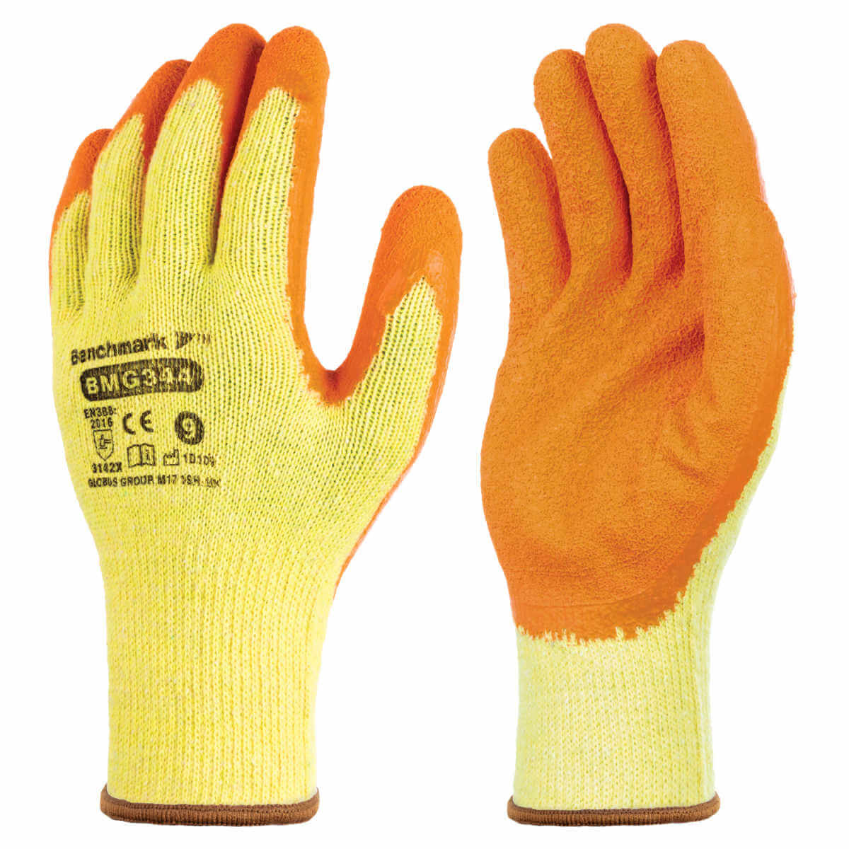 Benchmark BMGR344 Cotton/Crinkle Latex Grip Gloves